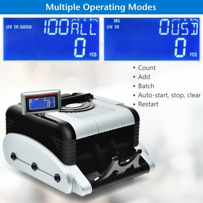 Money Counter 3 Displays Cash Counting Machine With Counterfeit Detection
