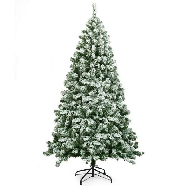 6 Feet Snow Flocked Artificial Christmas Tree Hinged With 928 Tips