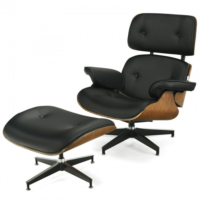 Mid Century Swivel Lounge Chair And Ottoman Set With Aluminum Alloy Base   Detail 25b3d736492d375b5bd6bc3dd349f7a9 