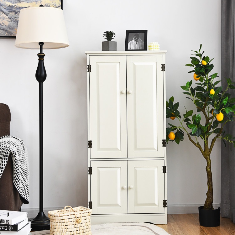 Accent Storage Cabinet Adjustable Shelves-White