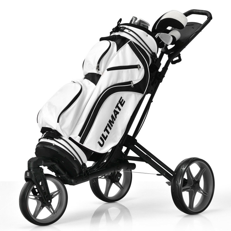 3 Wheel Folding Golf Push Cart With Scoreboard And Adjustable Handle