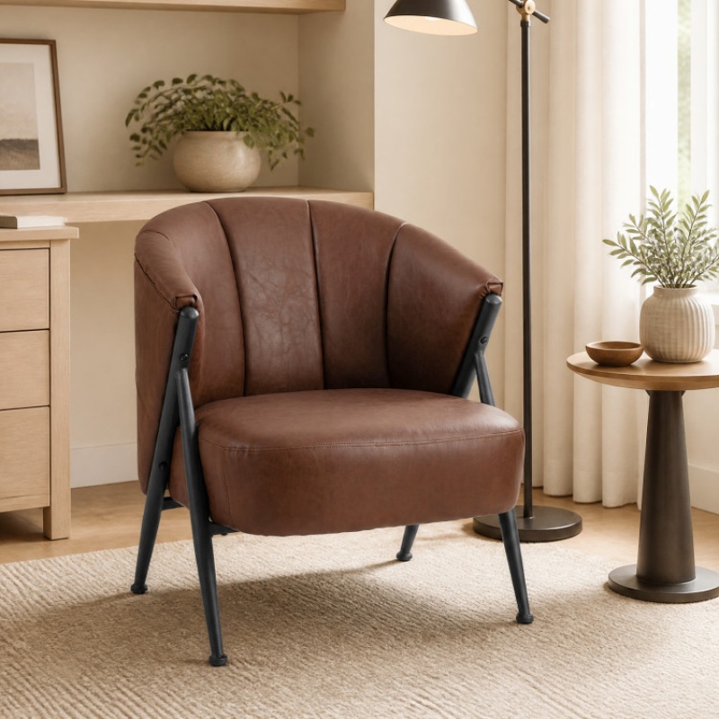 Mid Century Modern Accent Chair - Brown