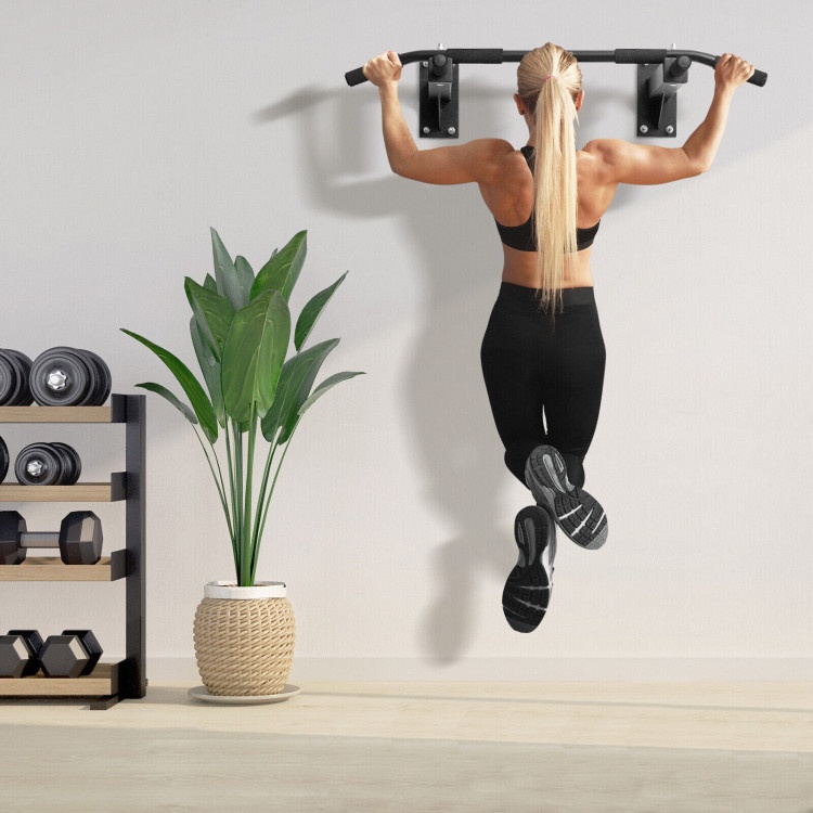 Wall Mounted Multi-Grip Pull Up Bar With Foam Handgrips