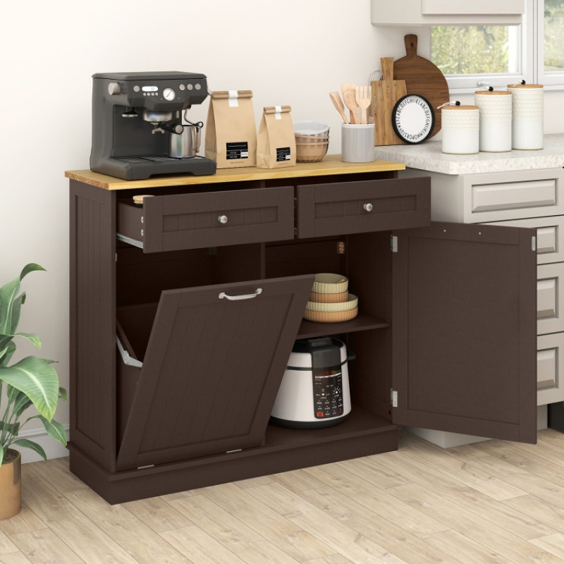 Kitchen Tilt Out Trash Cabinet With 2 Drawers