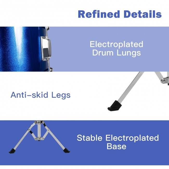 16 Inch 5 Pieces Complete Kids Junior Drum Set Children Beginner Kit