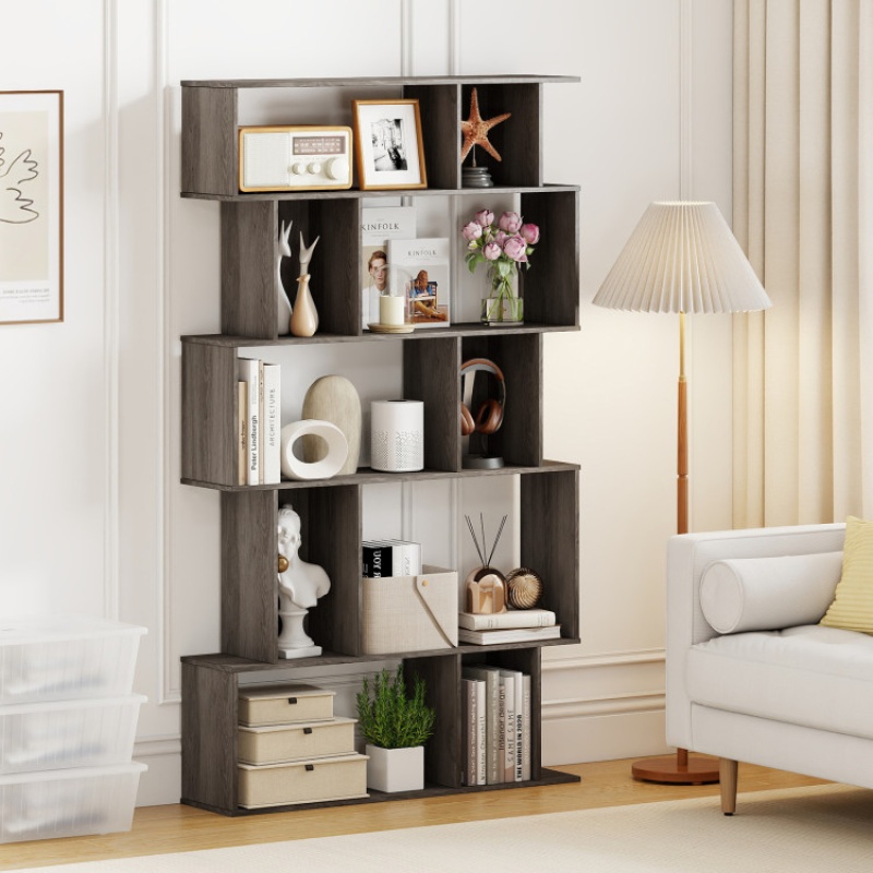Geometric 5-Tier Bookshelf