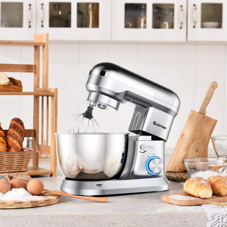 4.8 Qt 8-Speed Electric Food Mixer With Dough Hook Beater