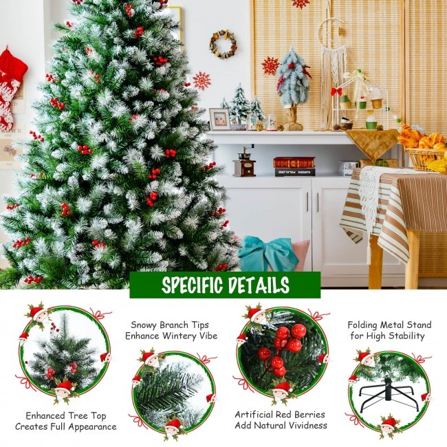Artificial Pvc Christmas Tree With Branch Tips And Metal Stand