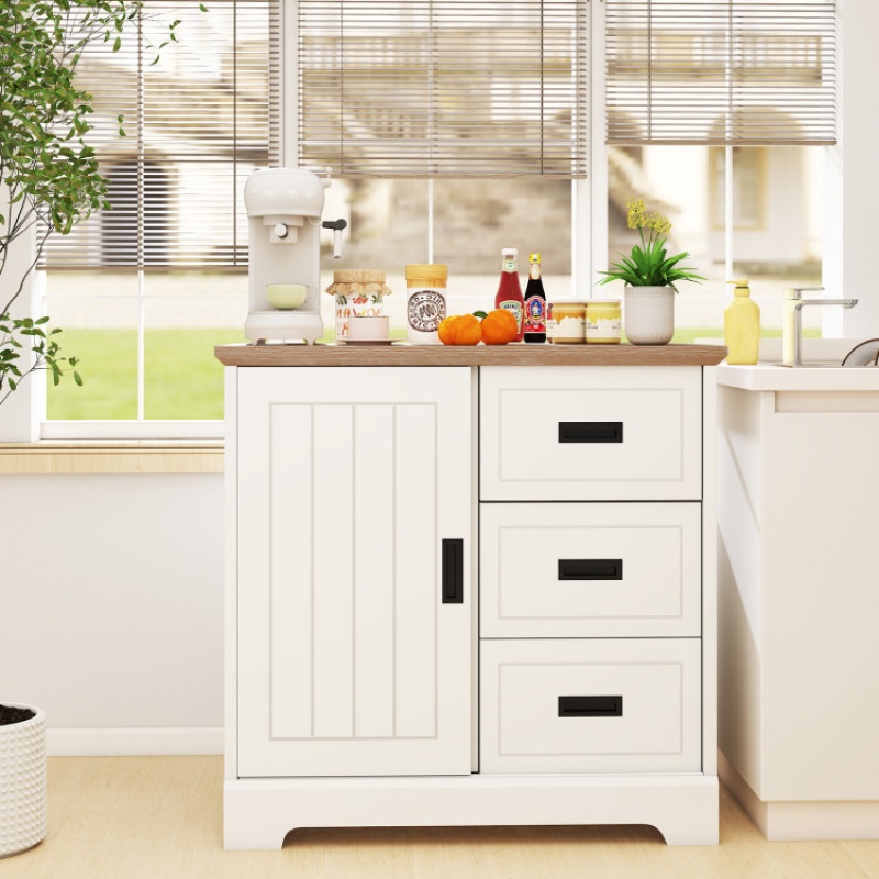 Farmhouse Sideboard Buffet Cabinet with Sliding Doors