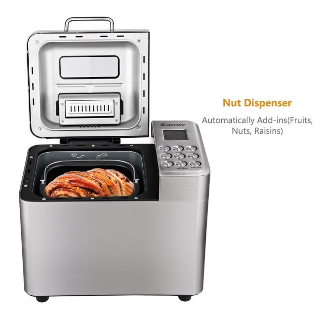 2 Lb Stainless Steel Automatic Bread Maker Programmable Bread Machine