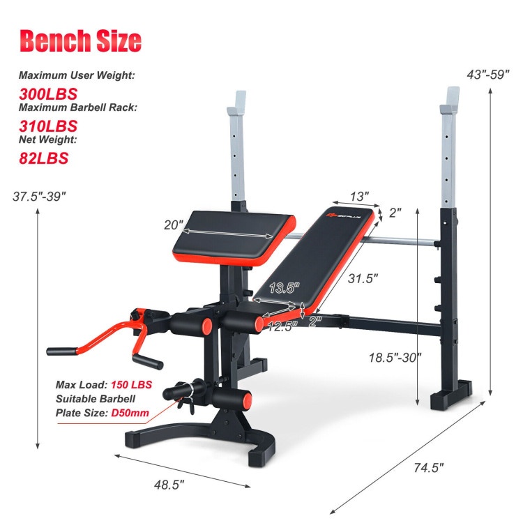 Adjustable Olympic Weight Bench For Full-Body Workout And Strength Training