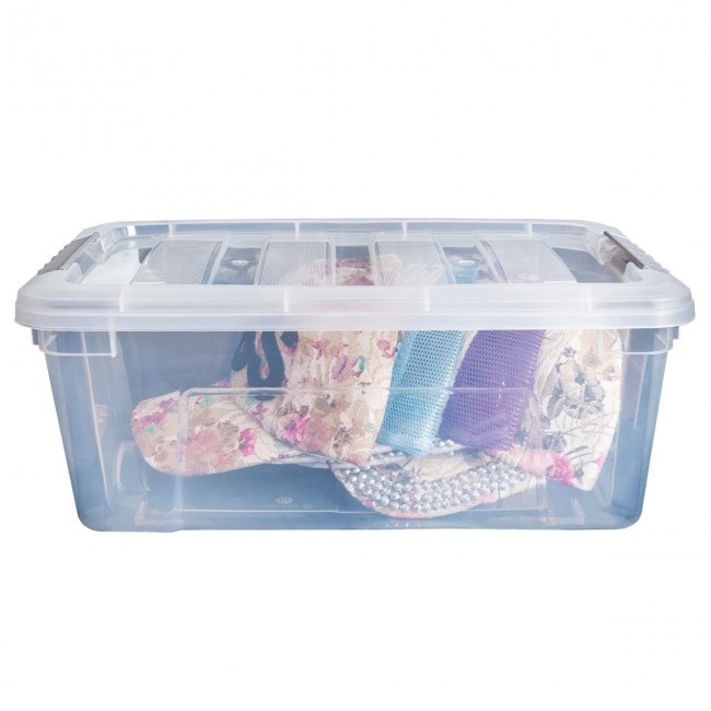 IRIS Stackable Storage Box Drawer - External Dimensions: 19.6 Length x  15.8 Width x 7 Height - 5.50 gal - Stackable - Plastic - Clear, White -  For