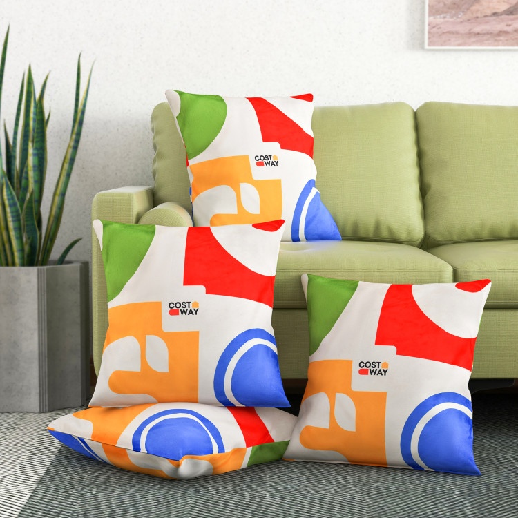 18 X 18 Inch Inches Square Throw Pillows With Removable And Washable Velvet Pillow Cases