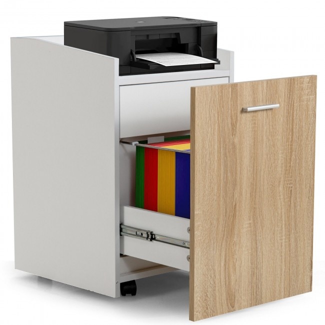 File Cabinet With 2 Drawers Mobile Filing Cabinet With Wheel For Letter Size