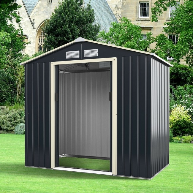7 X 4 Feet Metal Storage Shed With Sliding Double Lockable Doors