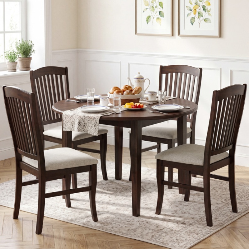 Set of 4 Kitchen Side Chairs with Padded Seat