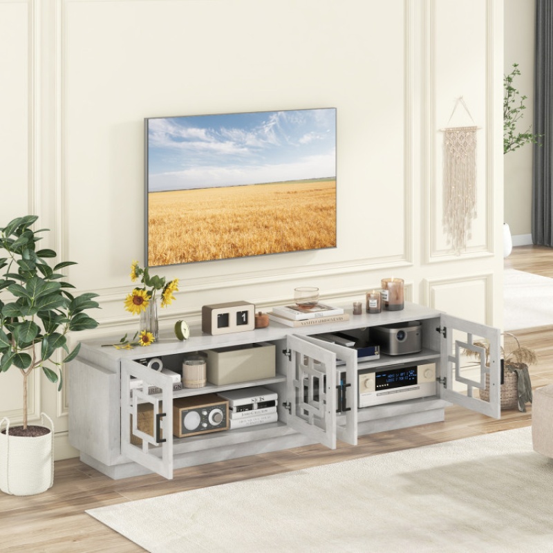 4-Door TV Stand for TVs up to 75 Inch