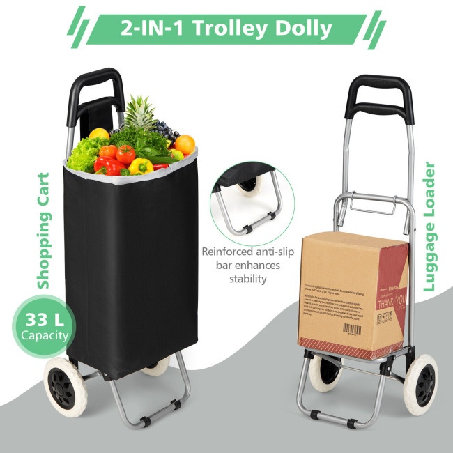 Folding Light Weight Wheeled Shopping Trolley Cart With Large Capacity