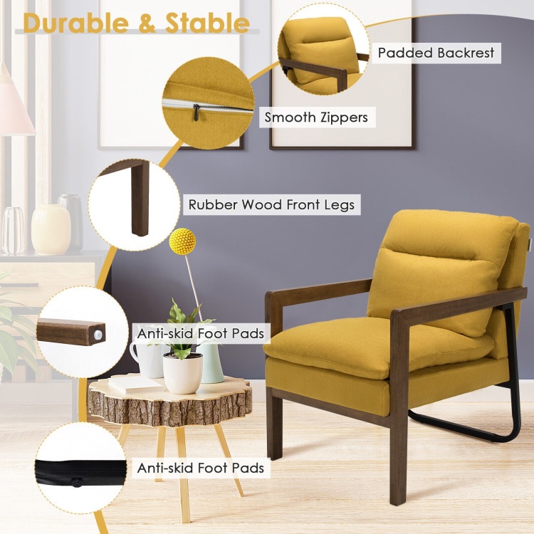 Single Sofa Chair With Extra-Thick Padded Backrest