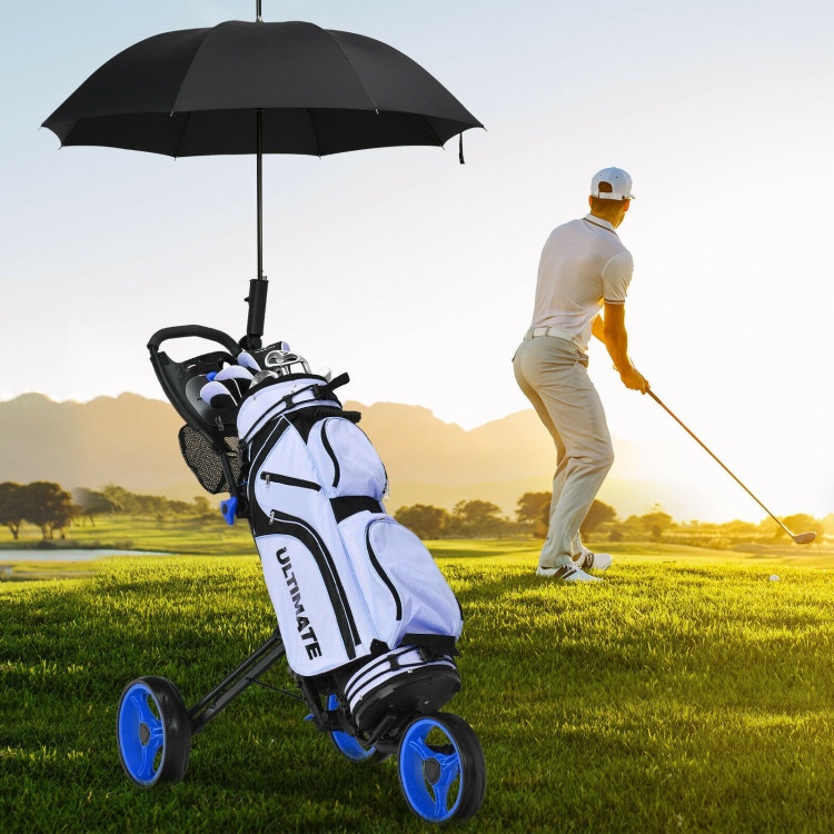 3 Wheel Folding Golf Push Cart With Brake Scoreboard Adjustable Handle