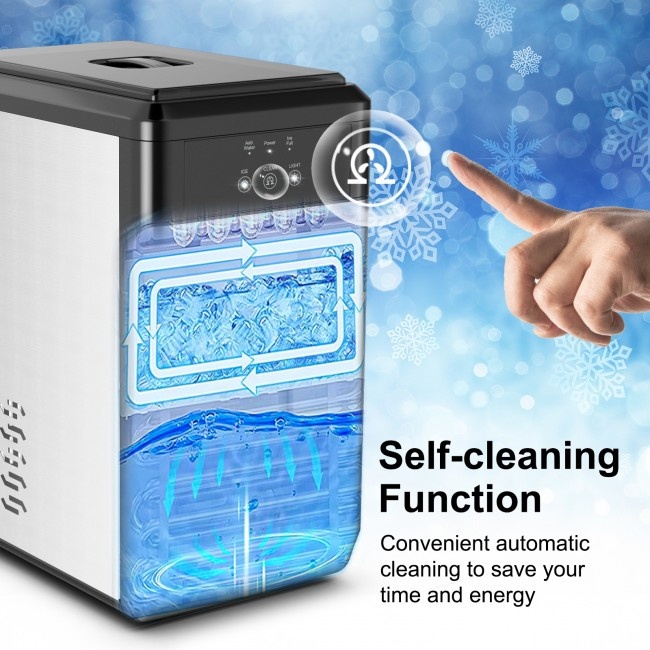 Ice Maker Countertop 44Lbs Per Day With Ice Shovel And Self-Cleaning