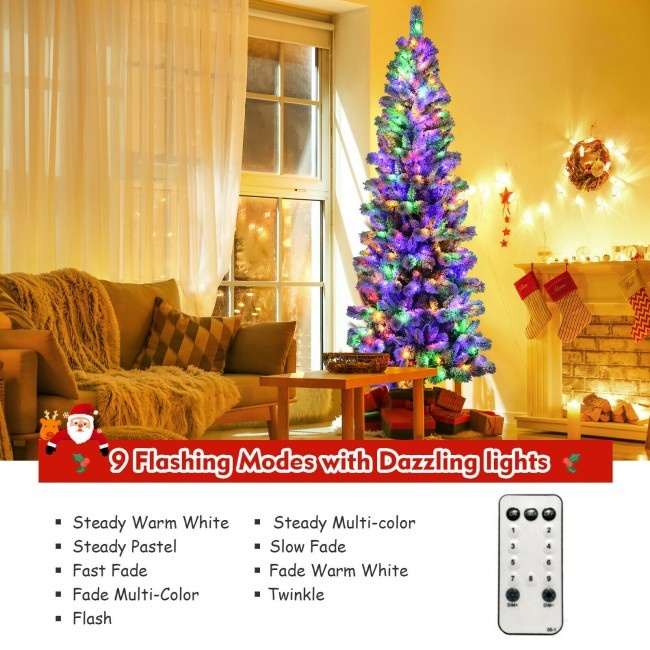 Pre-Lit Hinged Christmas Tree With Remote Control Lights