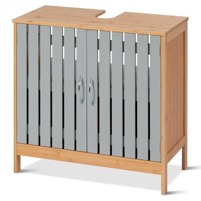 Bathroom Under Sink Vanity Bamboo Freestanding Shelf