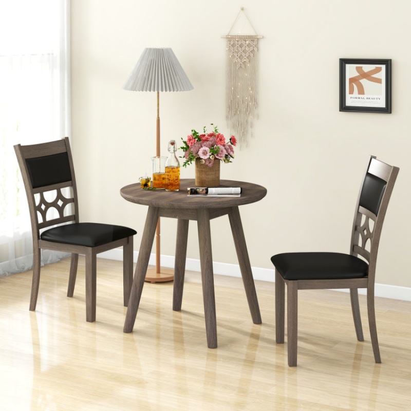 Upholstered Dining Chair Set of 2 in Gray