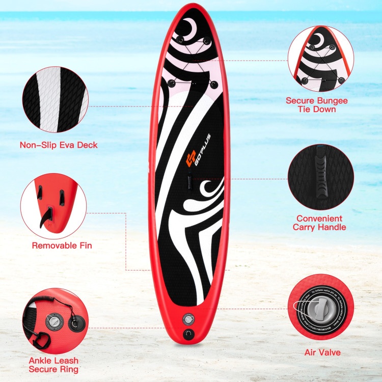 Inflatable Stand Up Adjustable Fin Paddle Surfboard With Bag