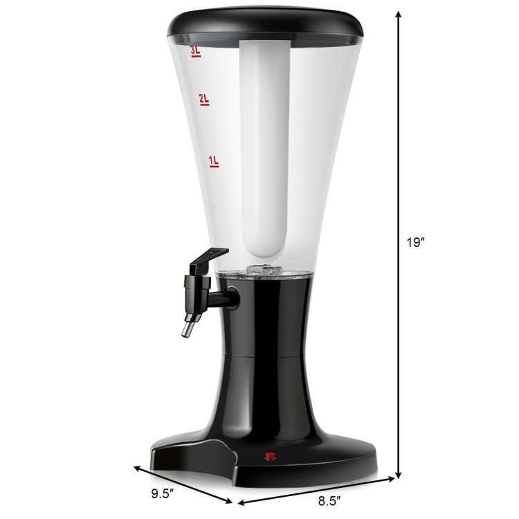 Set Of 2 3L Draft Beer Tower Dispenser With Led Lights