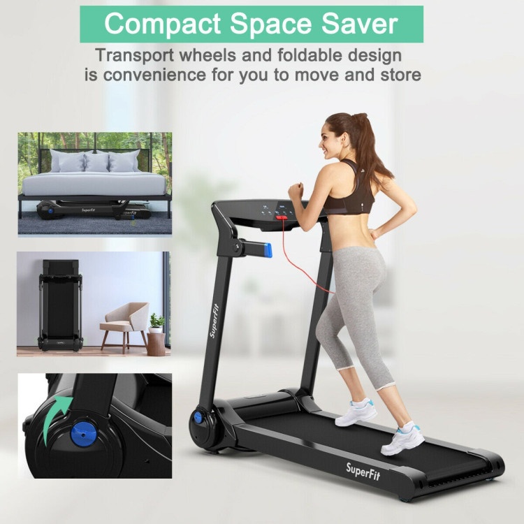 3Hp Electric Folding Treadmill With Bluetooth Speaker