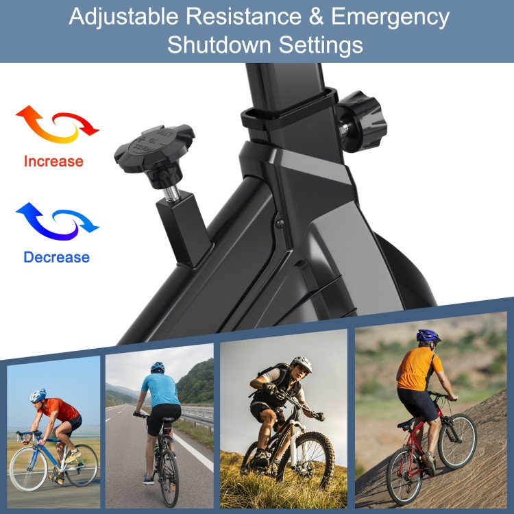 Indoor Silent Belt Drive Adjustable Resistance Cycling Stationary Bike