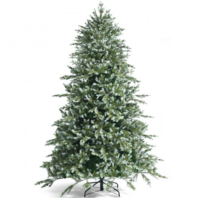 8 Feet Hinged Artificial Christmas Spruce Tree With Mixed Pe And Pvc Tips