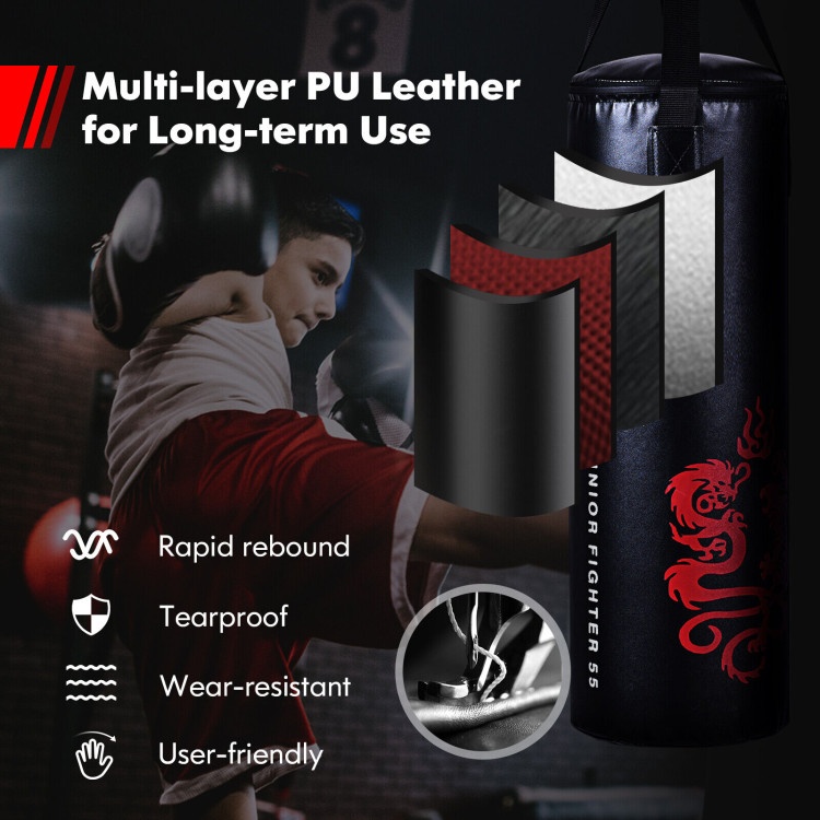 5 Pieces 40Lbs Filled Punching Boxing Set With Jump Rope And Gloves