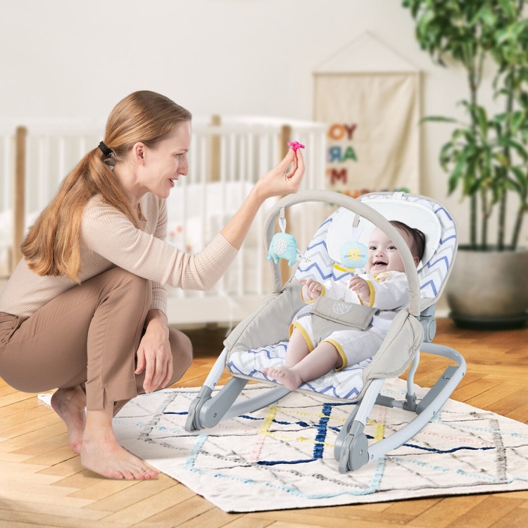 2-In-1 Baby Bouncer With 3-Level Adjustable Backrest