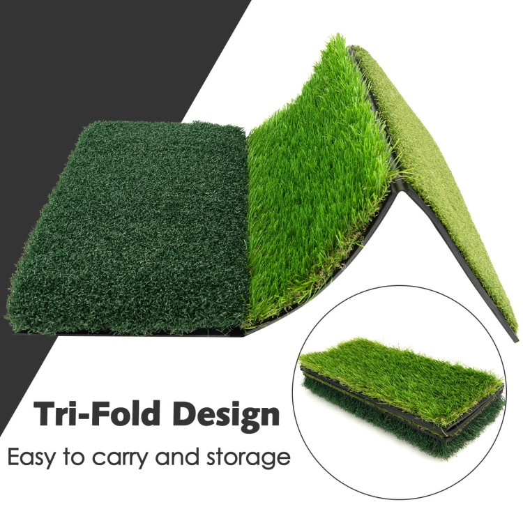 3-In-1 Golf Hitting Mats With 3 Rubber Tees