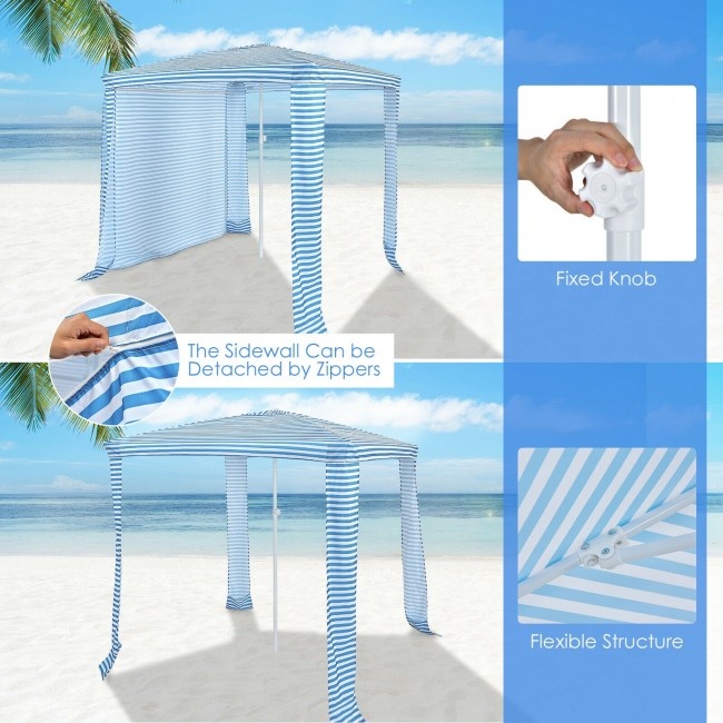6.6 X 6.6 Feet Foldable And Easy-Setup Beach Canopy With Carry Bag
