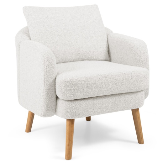 Sherpa Accent Chair Modern Living Room Chair With Seat Cushion