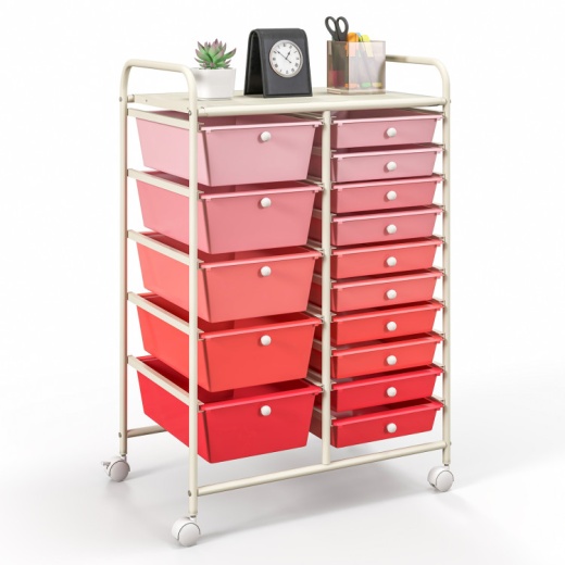 12 Drawers Rolling Cart Storage Scrapbook Paper Organizer Bins