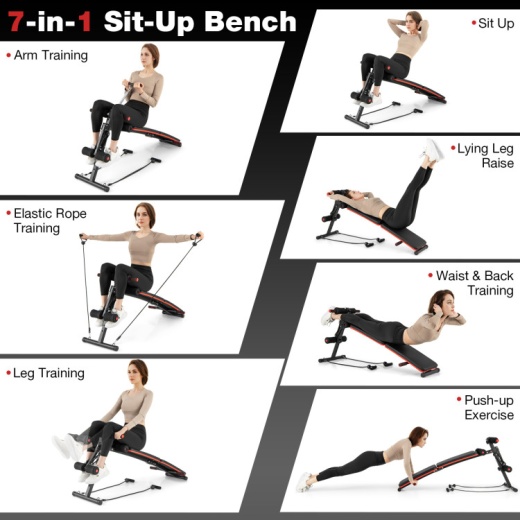 Multifunctional Sit Up Bench 4 Position Adjustable Metal Workout Bench