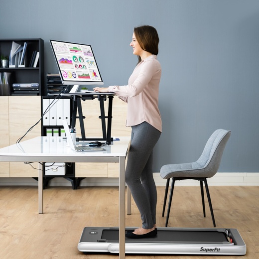 2.25 Hp 2-In-1 Folding Walking Pad Treadmill with Dual Display and App Control