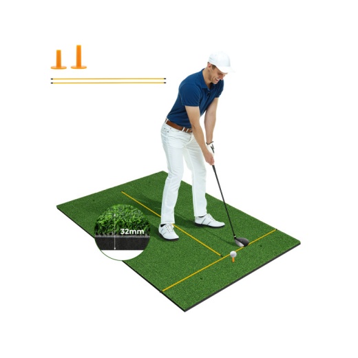 5 x 3 Feet Golf Mat with 3 Rubber Tees | Costway