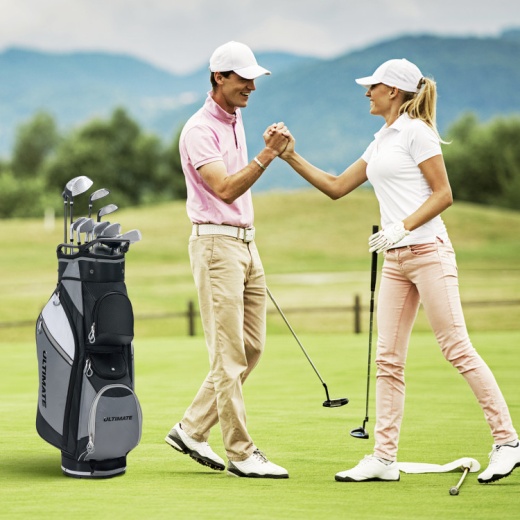 14-Way Golf Cart Stand Bag With Waterproof Rain Hood