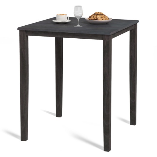 Square Dining Table With Solid Wood Frame For 4-Person-Gray