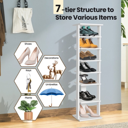 7 Tier Shoe Rack Organizer Storage for Boot High Heel, Multiple