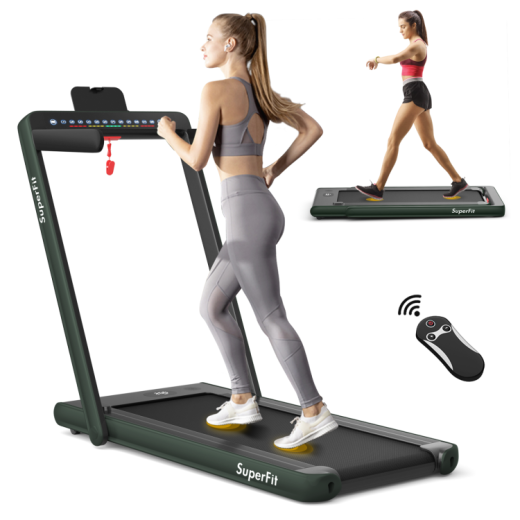 2.25 Hp 2-In-1 Folding Walking Pad Treadmill with Dual Display and App Control