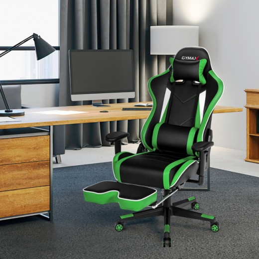 High Back Gaming Chair Adjustable Office Computer Task Chair With Footrest
