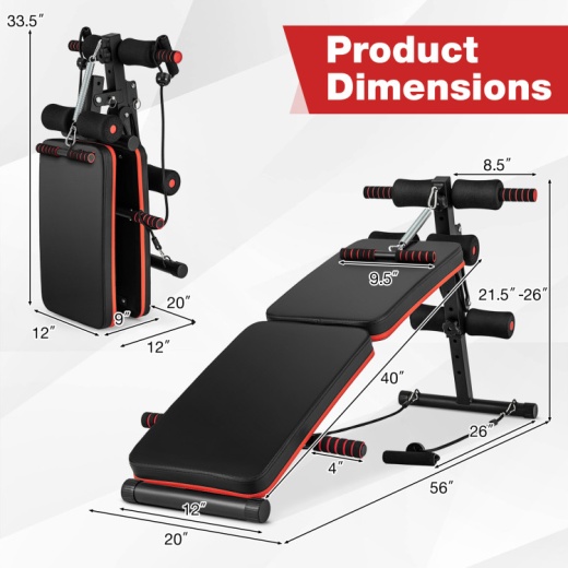 Multifunctional Sit Up Bench 4 Position Adjustable Metal Workout Bench