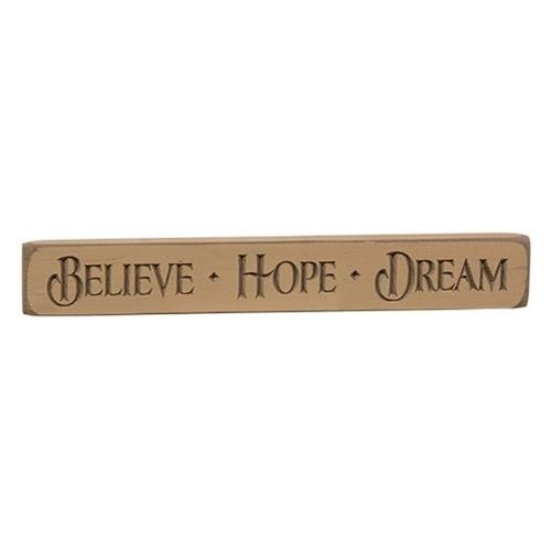 Believe Hope Dream Engraved Block, 12"