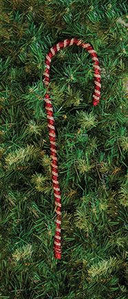 Tinsel & Bead Candy Cane